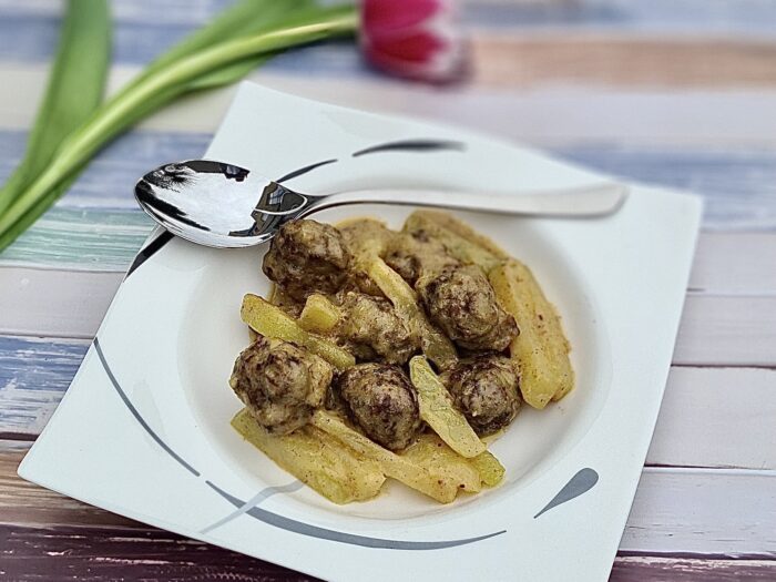 Kohlrabi Hackbällchen Pfanne